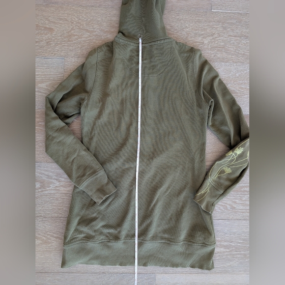 Olive Green Women's Hooded Top - Picture 2 of 5